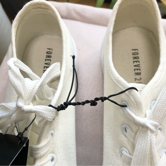 Forever 21 White Canvas Platform Sneakers - Picture 8 of 15